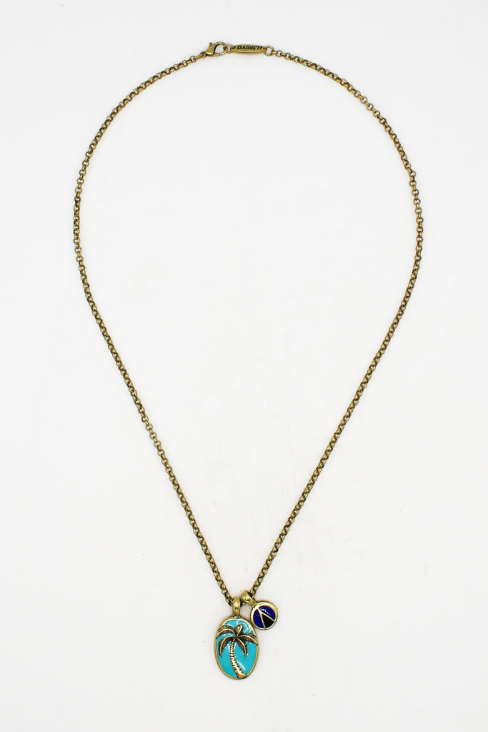 Off Road Traveller Palm And Aztec Cluster Necklace