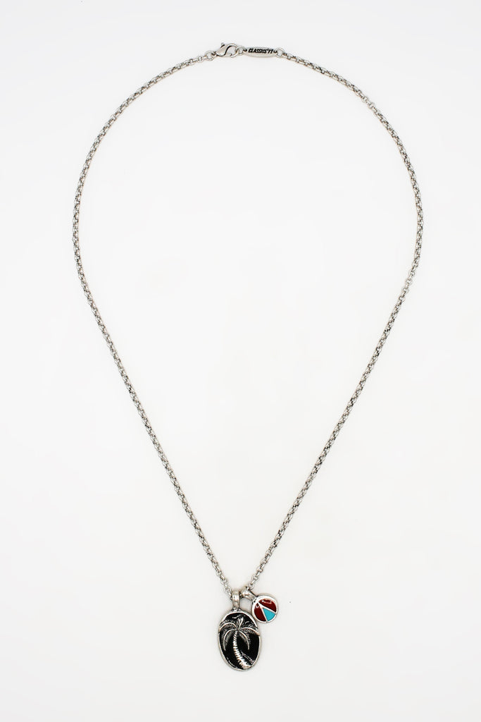 Off Road Traveller Palm And Aztec Cluster Necklace
