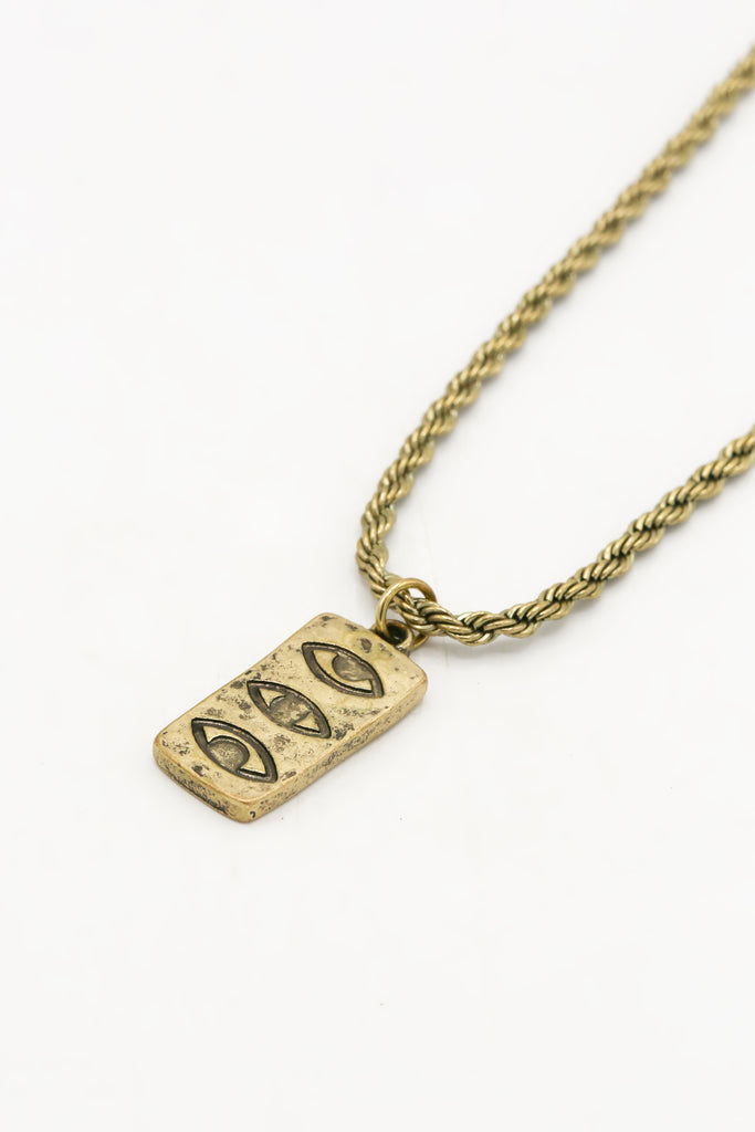 Expressive Rectangle Eye Necklace